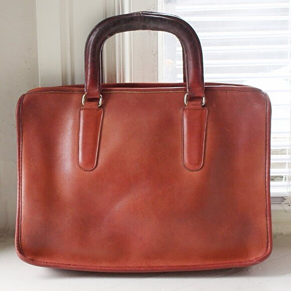 Coach Vintage - 1970s RUST Slim Satchel - NYC Factory, Talon Zipper - Picture 1 of 12